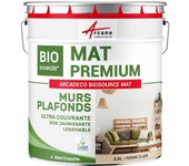 Pintura mate para pared y techo: arcadeco biosourcé mat - 2.5 l (+ ou - 30m² par couche) marfil claro - ral 1015 - arcane industries