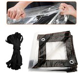 Lona transparente con ojales invernadero de plástico para exteriores terraza lonas protectoras impermeables para muebles de exterior jardín 2x2m