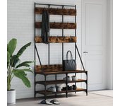 Maison exclusive - perchero con zapatero roble ahumado 100x40x184 cm