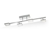 Plafón led smd run de cuatro focos (18w 3000k 1400lm) ip20 fabricado en acero color cromo pulido