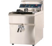 Romux® freidora industrial eléctrica 18 litros simple sobremesa con grifo | freidora profesional de aceite en acero inox 4500 w termostato calidad