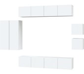 Conjunto de muebles mueble aparador tv televisión salón dormitorio salón 8 piezas blanco madera contracha 02_0025229