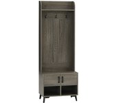 Perchero con zapatero homcom melamina de madera gris 60x34x170 cm 837-281v00gy
