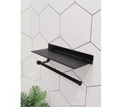 Portarrollos de papel de pared, portarrollos de papel de cocina autoadhesivo sin taladrar, portarrollos de papel con amplio estante de almacenamiento