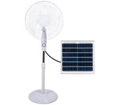 Ventilador de pie dc frontera 20w con placa solar blanco