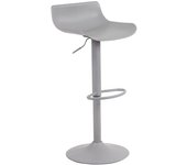 Taburete de bar x1 con reposapiés regulable en altura diseño moderno en plástico gris y metal gris 10_0004535