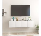 Muebles colgantes de tv 2 unidades blanco 60x30x30 cm