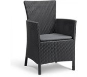Iowa sillón de jardín tejido de ratán gris