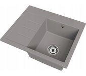 Fregadero cocina gris 60x50cm, fregadero granito 1 seno + sifón