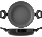 Sartén h&h supreme de 2 asas en aluminio con revestimiento antiadherente pfluon, color negro, 24 cm