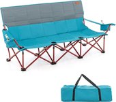 Silla de camping para 3 personas, silla de playa portátil para exterior con reposabrazos, para pícnic, viaje, carga 450 kg (azul)