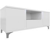 Mueble tv livseri 113, blanco brillante, blanco, número de puertas: 3.00, 150x50x40cm