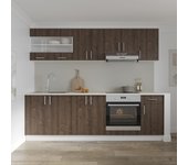 Set cocina haaus karo v15, roble bronce/blanco, encimera thermo 28 mm, l 380 cm