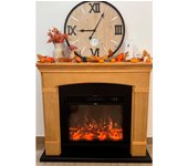 Fuego monica roble 1500w chimenea de pared con mando a distancia marco y quemador 1500w roble. chimenea eléctrica con acabado roble.