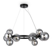 Maytoni dallas moderna lámpara de techo colgante de 1 globo negra, pantalla ahumada, g9