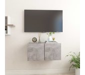 Mueble de tv colgante gris hormigón 60x30x30 cm
