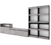 Muebles de salón para tv, 370x35x186cm, para tv hasta 65, mueble televisión, cemento