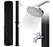 Ducha solar ducha de piscina hasta 60°c 20 litros con funda de protección negra
