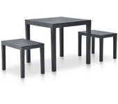 Mesa de jardín con 2 bancos de plástico antracita 02_0018688
