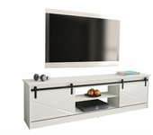 Mueble tv charlotte 156, blanco brillante, blanco, número de puertas: 2.00, 200x57x35cm