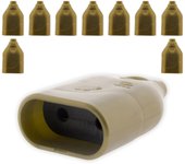 Lote de 10 - enchufe hembra 2p 6a - oro - zenitech