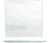 Platos de vidrio, 30 x 30 cm, efecto bambú, h&h, transparente
