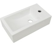 Lavabo con agujero grifo rectangular cerámica 46x25,5x12 blanco cfw220585