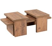 Mesa de café amarantha, mesa de centro baja, revistero para sofá, estante de la sala de estar, 110x45 h42 cm, pino