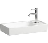 Laufen lavabo meda, empotrable, grifo a la derecha, 460x235mm, con grifo, sin rebosadero, h8151134001141, color: blanco