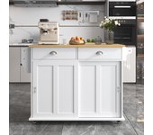 Carro de comedor con mesa plegable de madera, 112x40(70)x94 cm, almacenaje práctico con ruedas y patas de madera maciza para cocina y comedor