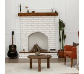 Mesa de café victorien, mesa de centro baja, revistero para sofá, estante de la sala de estar, 70x70h40 cm, nuez