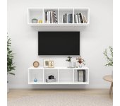 Muebles de pared para tv 2 uds aglomerado blanco
