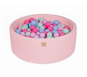 Meowbaby piscina de bolas, round seca para niños, rosa claro : menta/azul/rosa pastel, 200 pcs, 90x30cm