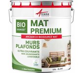 Pintura mate para pared y techo: arcadeco biosourcé mat - 2.5 l (+ ou - 30m² par couche) blanco - arcane industries