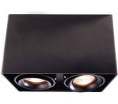 Mona ii foco de techo lámpara de techo rectangular doble gu10 led luz ajustable baño tienda escaparate oficina negro