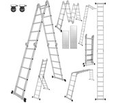 Escalera plegable escalera multiusos 4x5 582cm escalera telescópica con plataforma multiusos escalera plegable