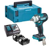 Makita dtw300rtj visseuse à percussion sans fil, sans balai, 1/2, 18v, 330 nm + 2x batteries 5,0 ah + 1x chargeur + 1x makpac
