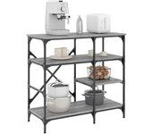 Vidaxl estantería de cocina madera ingeniería metal gris 90x40x84 cm