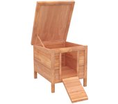 Conejera de madera pawhut madera de abeto madera natural 42x51x43 cm