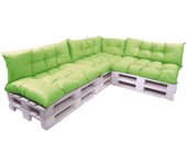 Conjunto de 7 cojines para palets, 3x asiento 120x80 y respaldo 120x40cm, cojín de jardín, conjunto de cojines para muebles de jardín lima