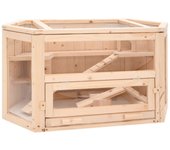 Vidaxl jaula para hámster madera maciza abeto 80x40x43 cm