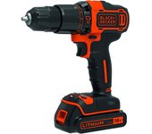 Taladro de impacto inalámbrico, 2 velocidades 18v - black+decker - con 1 batería de 18v 1,5ah - cargador - bdchd18-qw