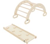 Joyz arco de escalada niños y bebes balancín de madera natural trepa montesorri