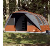 Tienda de campaña familiar túnel 7 personas impermeable naranja 7 personas / gris