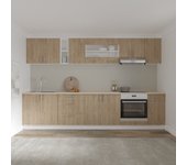 Set cocina haaus karo v28, madera natural/blanco, encimera thermo 28 mm, l 320 cm