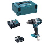 Taladro percutor makita dhp484rtj1 (1 x 5,0 ah + dc18rc + makpac 2)