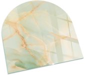 Placa de cristal para chimenea, zócalo protector de chimenea, diseño moderno | 100x100 | semicírculo | patrón de mármol abstracto