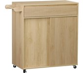 Aparador de cocina de madera 1 tirador 1 cajón 2 puertas, linear, natural, 90.5x40x90 cm