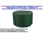 Bambu cobertor verde mueble redondo ø 180x90 cm poliester rec.pu