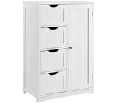 Cómoda de baño estantería de mdf lacado mueble de almacenaje 81 cm blanco 03_0000781